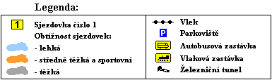 Legenda k map� sjezdovek na �pi��ku