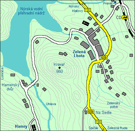Mapa Zelené Lhoty