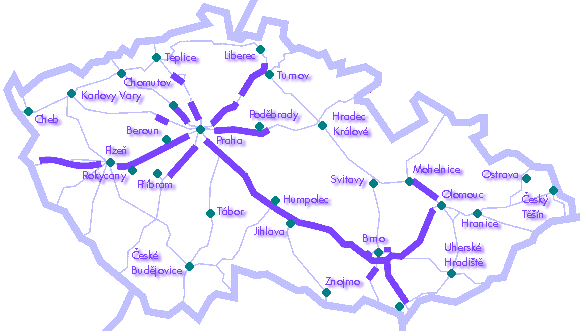Mapa dálnic v ÈR
